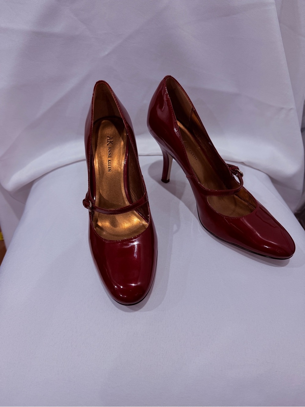 Anne Klein Burgundy Patent Mary Jane Heels